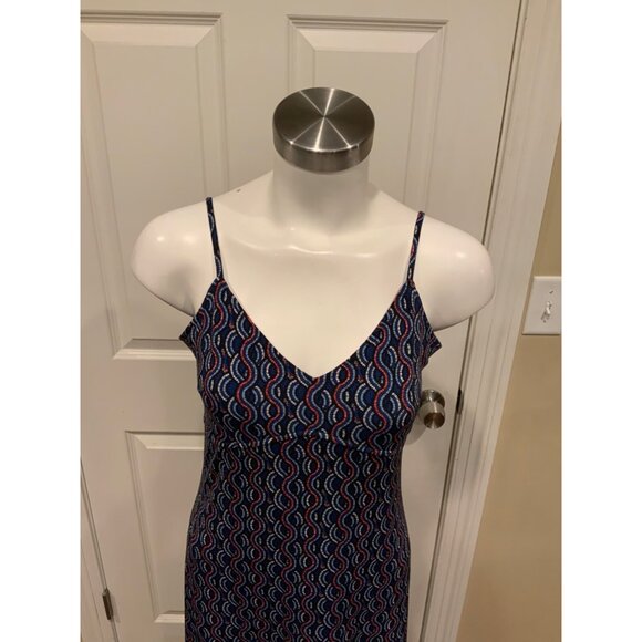 Michael Kors Blue Geometric Print Maxi Dress, Size Small (Petite) - Picture 2 of 8